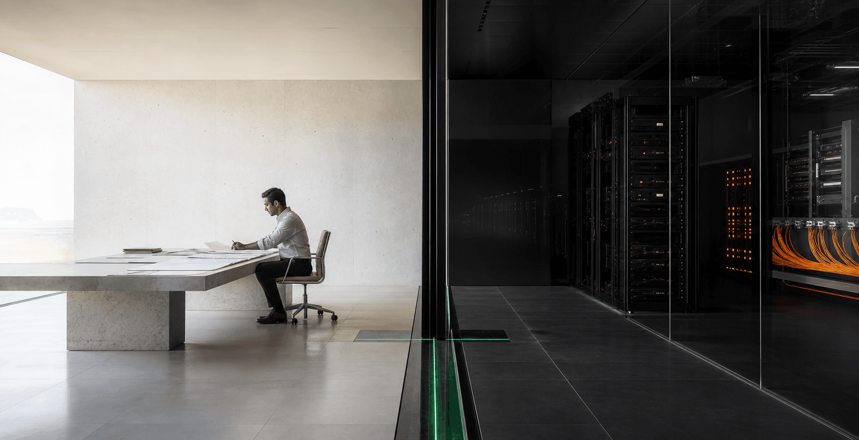 Human strategy and enterprise technology connected by a green channel